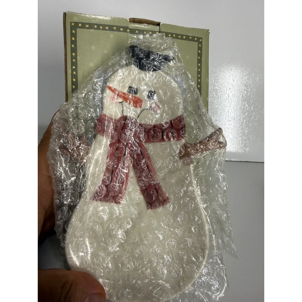 Sakura Oneida Snowmen Portraits Hand Painted Earthenware Spoon Rest Fiddlestix